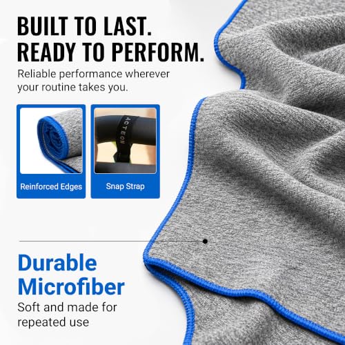 Acteon Gym Towels 5 Pack, Microfiber Quick-Dry Sweat Towels for Men & Women - color: Heather Grey, size: Pack of 5