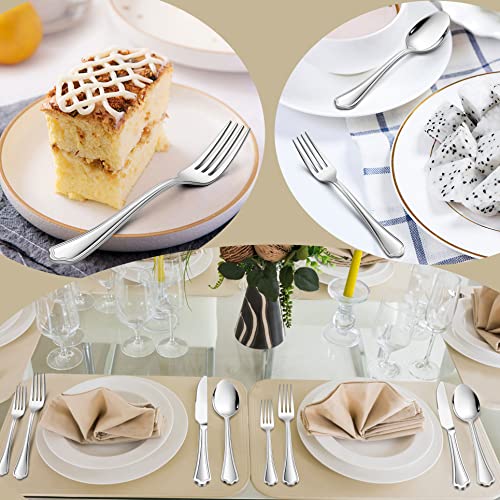 LIANYU 20-Piece Silverware Cutlery Set for 4, Stainless Steel Flatware - style: Scalloped Edge