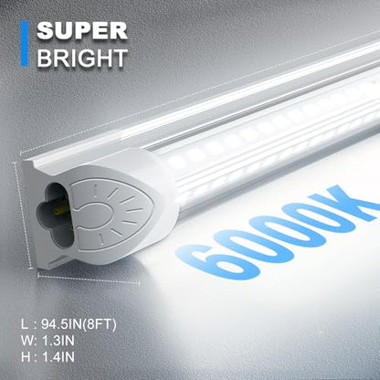 SHOPLED (25-Pack) 8FT LED Shop Light, 80W 10800LM 6000K Cool White - size: 8FT-25 Count