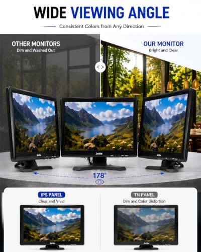 15-Inch Touchscreen Monitor, 1024x768 HD 4:3 Aspect Ratio LCD Display, BNC HDMI VGA AV USB Input, 400cd/m² High Brightness Touch Screen for POS Kiosk Industrial Security, Built-in Speakers - size: 15Inch/4:3