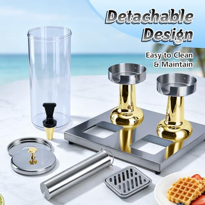 1.6 Gallon Drink Dispenser with Stainless Steel Stand & Ice Core - color: Gold