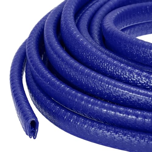 PATIKIL Rubber Edge Trim Guard, 32.8 ft x 25/64" x 9/32" U Channel Edge Protector Seal Strip with Metal Clips Fit for 1-3mm Edge for Car Door Sheet Metal Hatches Table Corners, Blue - color: Blue, size: 32.8 ft x 25/64 in x 9/32 in