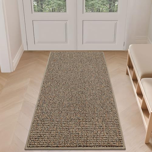 BEQHAUSE Dirt Trapper Door Mat 24" x 60", Non-Slip Washable Doormats, Beige - color: Beige, size: 24" X 60" (Rectangular)