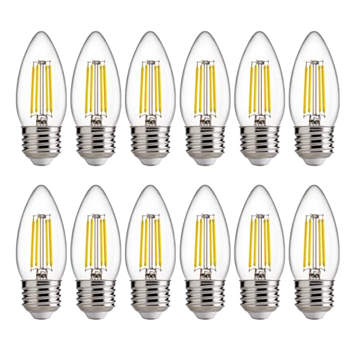 FLSNT 5000K Daylight Dimmable LED Candelabra Bulbs, 60W Equivalent, B11 E26 Base LED Chandelier Light Bulbs, 550LM, 12 Pack UL,CA65 List. - color: 60w Daylight, size: 12 Count (Pack of 1)