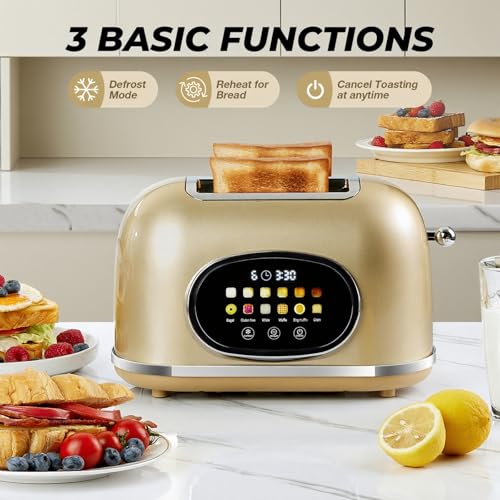 Roter Mond Toaster 2 Slice Touchscreen Stainless Steel, Gold - color: Gold