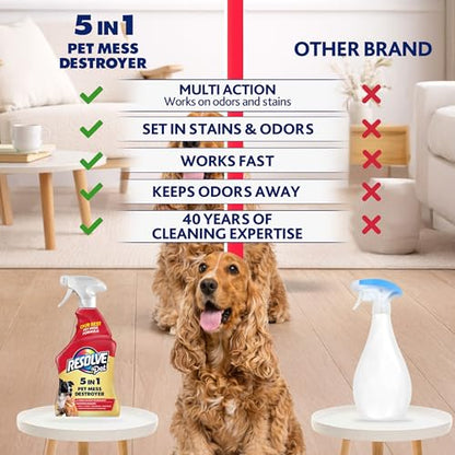 Resolve® 5-in-1 Pet Carpet Cleaner Spray for Stains & Odors, 22oz - size: 22 Fl Oz (Pack of 1)