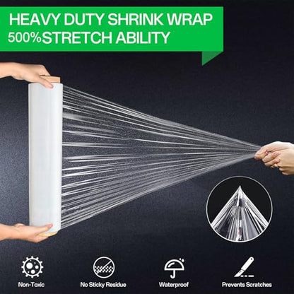 18in Stretch Wrap Roll, Heavy Duty 1500ft Shrink Wrap, Pallet Wrap 4 Pack - size: 18in-Clear-4Pack