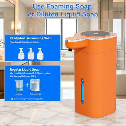 Automatic Foaming Soap Dispenser Touchless - color: Orange