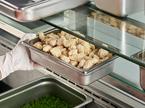 CURTA 6 Pack Anti-Jam Hotel Pans, 1/4 Size 2 1/2 Inch Deep, NSF Commercial 18/8 Stainless Steel Chafing Steam Table Pan, Catering Storage Metal Food Pan - color: 1/4 Size, size: 2-1/2" Deep