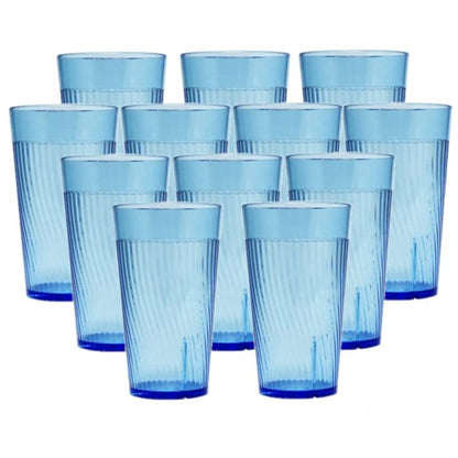 TrueCraftware- 10 oz. Belize Tumbler/Drinking Cups Blue Polycarbonate Set of 12-Premium Iced Tea Glasses Stackable Reusable Drinking Glasses Dishwasher Safe Break-Resistant for Home Restaurants - color: Blue, size: 10 oz