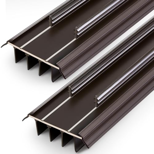 Pushglossy 2 Pcs Kerf Style 36" Door Bottom Seal Threshold Brown - color: Brown, size: Kerf Style