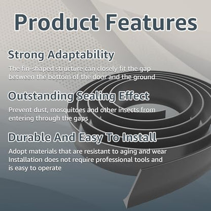 2Pcs Replacement for Andersen Storm Door Botton Sweep Fin Weatherstrip - color: Black