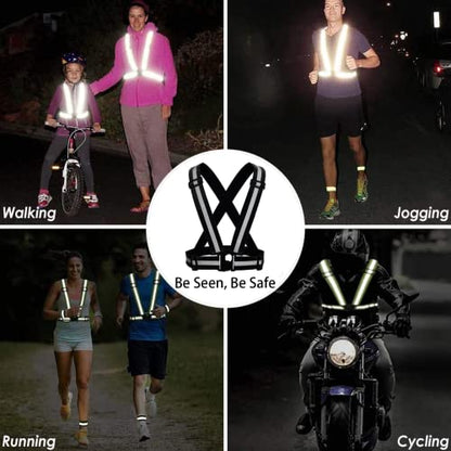 Reflective Safety Vest 2pcs - High Visibility Vest Adjustable Straps for Outdoor Jogging, Cycling, Walking and Riding - color: Black