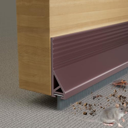 Esufeir 39”Under Door Draft Stopper with Brush,Brown - color: Brown, size: 39" X 1Pack