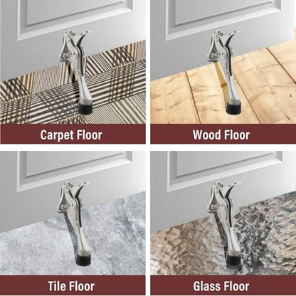 Chumia Heavy Duty Kick Down Door Stopper Metal Doorstop, Steel Gray, 12 Pcs - color: Steel Gray