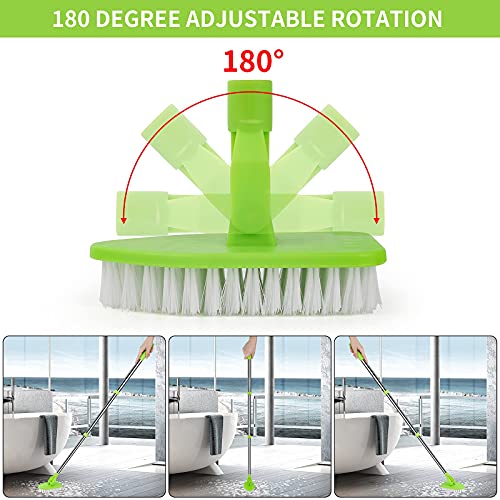 Extendable Scrub Cleaning Brush with Long Handle 35'' - Floor Scrubber