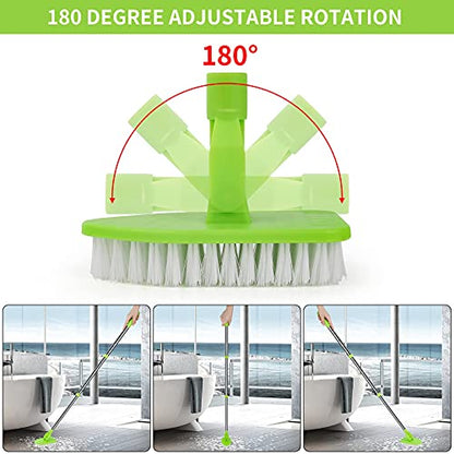 Extendable Scrub Cleaning Brush with Long Handle 35'' - Floor Scrubber