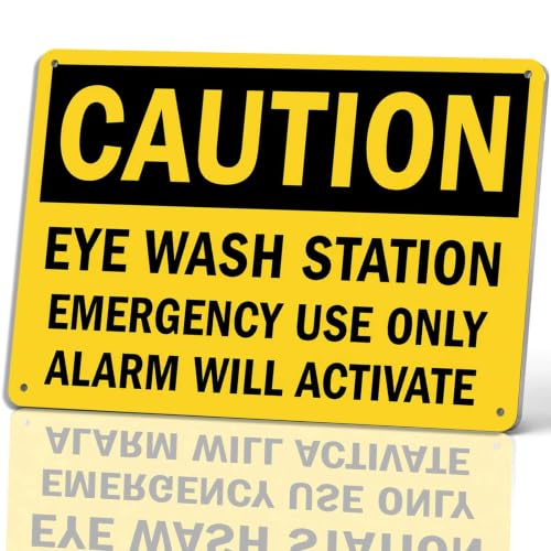 Emergency Eye Wash Station Caution Metal Sign 8 x 12 Inch