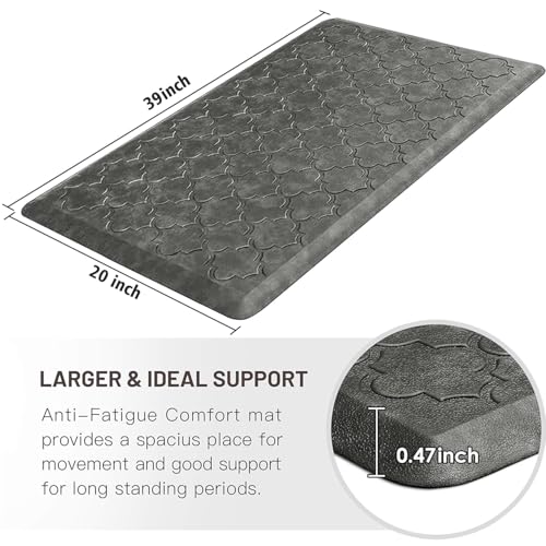 WISELIFE Kitchen Mat Cushioned Anti Fatigue Floor Mat, 20"x39", Grey - color: Grey, size: 1'8" x 3'3" (Rectangular)