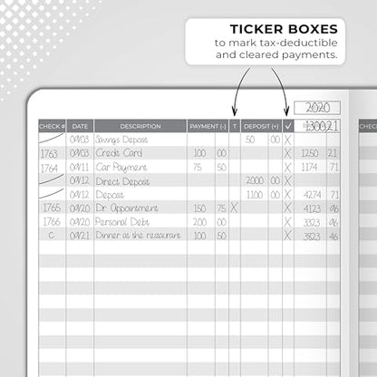 Clever Fox Check Register Book, Checkbook Ledger, 5.8x8.3 Mystic Grey - color: Mystic Gray, size: A5 (5.8'' x 8.3'')