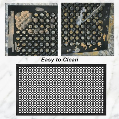 Extra Large Rubber Doormat - 2 Pack 32x47 inches Drainage Mats - size: 2 Pack - 32 x 47 Inches