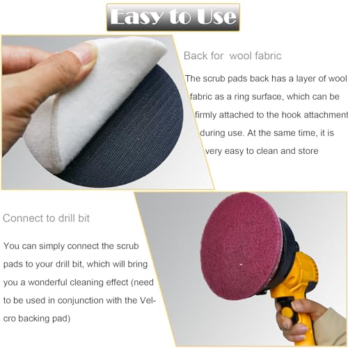 Tonmp 15 PCS 5 Inch Hoop and Loop Multipurpose Scrubber Scouring Pads - Flocking Scuff Pads, 400 800 2000 Grits Conditioning Discs Polishing Pads for Furniture Automotive Cleaning, Rust Removal - style: Combination