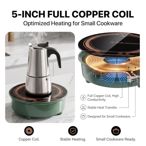 700W Mini Induction Cooktop for Moka Pot, RV & Camping - style: 700W/110V