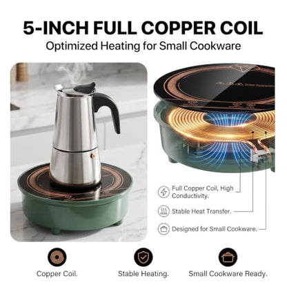 700W Mini Induction Cooktop for Moka Pot, RV & Camping - style: 700W/110V