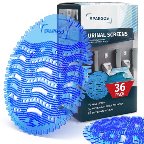 Spargos Urinal Screen Deodorizer, 36 Pack Ocean Breeze Pads