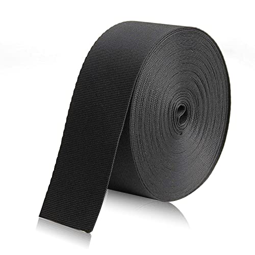 1.5 Inch Wide 10 Yards Black Nylon Webbing Strap，Polypropylene Straps for Bags, Hammocks, Outdoor Climbing and DIY Making Luggage Strap, Pet Collar, Backpack Repairing - color: Black-1.5 inch