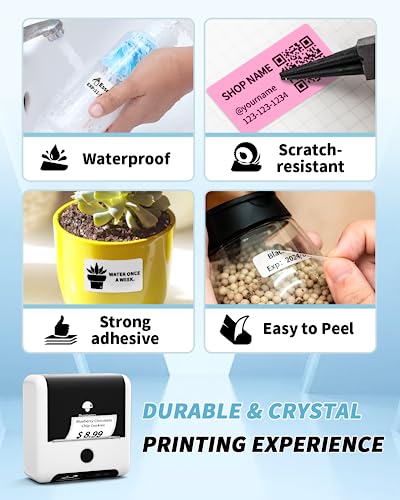 Phomemo Thermal Labels- Sticker Labels for M220/M250/M221/M260 Label Maker,2.36" X 1.57" (60mm X 40mm),170 Labels/Roll Multi-Purpose White Self-Adhesive Sticker Labels for Food,Supermarket,Address - size: 2.36" x 1.57"