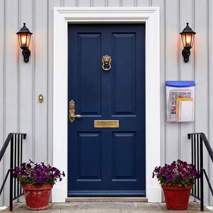 Menkxi 3 Pcs Estate Brochure Box Wall Mount Waterproof Flyer Holder, Blue - color: Blue
