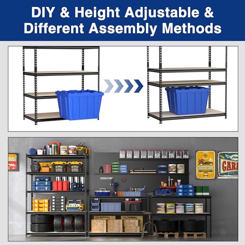 WORKPRO 5-Tier 2500 LBS Load Shelving with Particle Board, 48”Wx24”Dx72”H