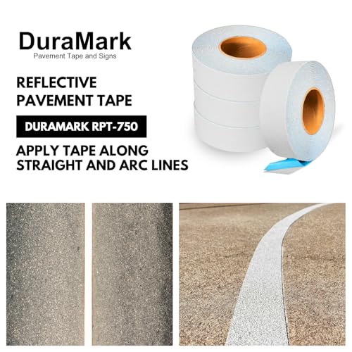 DuraMark RPT-750 Reflective Pavement Marking Tape, White, 2 in x 18 ft - color: White, size: 2 Inch x 18 Ft