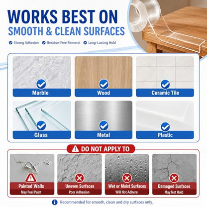 0.8in x 20ft Corner Protector for Baby,Clear Edge Protector Strip - size: 0.8IN x 20FT