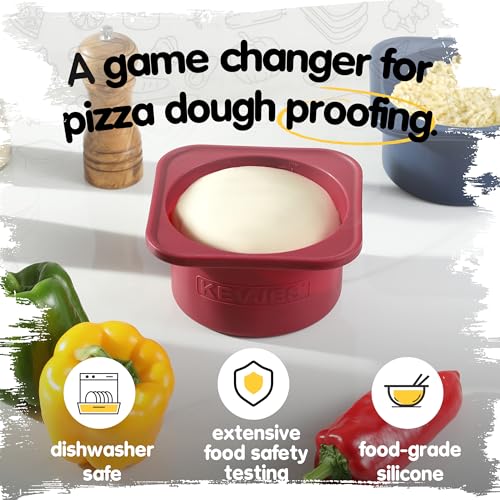 PLUS 1000ml Pizza Dough Proofing Containers, 2-Pack, Cranberry - color: Cranberry