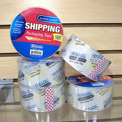 BAZIC PRODUCTS Clear Packaging Tape, 1.88 in x 54.6 yd, 2-Pack - size: 2-Pack