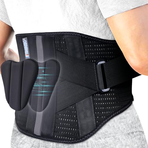 Lower Back Brace for Men and Women Pain Relief(Black,2XL Fit 37.5”-47”) - color: BLACK/GREY, size: 2X-Large (Pack of 1)