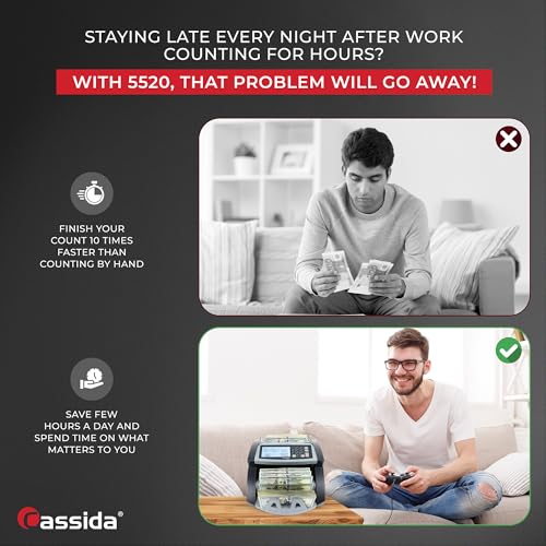 Cassida Money Bill Counter| Business Grade| 1,300 Notes/Min| 5520 UV/MG - size: Small (5520 Uv/Mg)