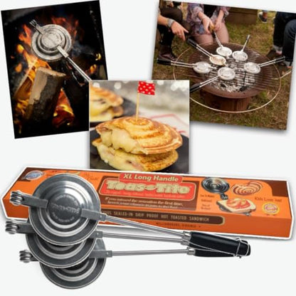 XL Long Handle Sandwich Grill 3-Pack, Handheld Sandwich Maker - size: 3-Pack XL