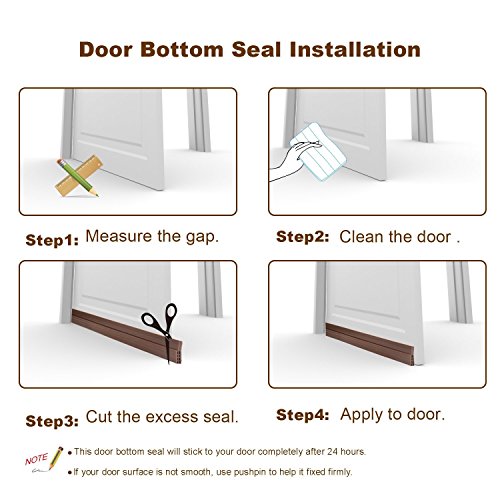 VITAM AMO Door Sweep, Door Draft Stopper, Weather Stripping No Tools Requried 2" Width x 39" Length Easy Cut to Size