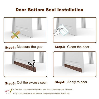 VITAM AMO Door Sweep, Door Draft Stopper, Weather Stripping No Tools Requried 2" Width x 39" Length Easy Cut to Size