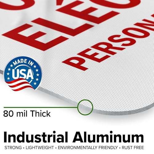 Electrical Room Authorized Personnel Only Bilingual Sign, 18x24 Inches, 3M EGP Reflective .080 Aluminum, Fade Resistant, Made in USA by My Sign Center - size: 18x24 Reflective Aluminum