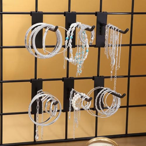 Gridwall Hooks 4 Inch, 100PC Heavy Duty Black Display Hooks for Grid Wall Panels, Grid Wall Accessory for Retail Store, Home Stroage, Garage, Trade Show - size: 4'' 100Pcs