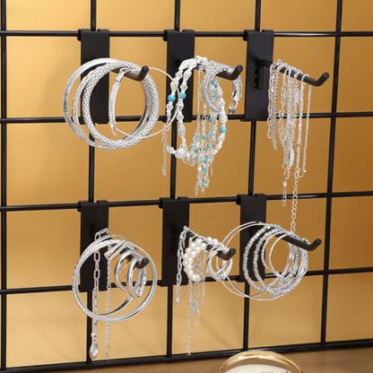 Gridwall Hooks 4 Inch, 100PC Heavy Duty Black Display Hooks for Grid Wall Panels, Grid Wall Accessory for Retail Store, Home Stroage, Garage, Trade Show - size: 4'' 100Pcs