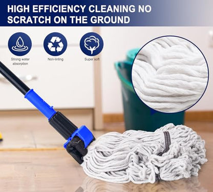 KeFanta Heavy Duty Mops for Floor Cleaning,60" Commercial Industrial Mop - size: 1 large industrial mop - Blue