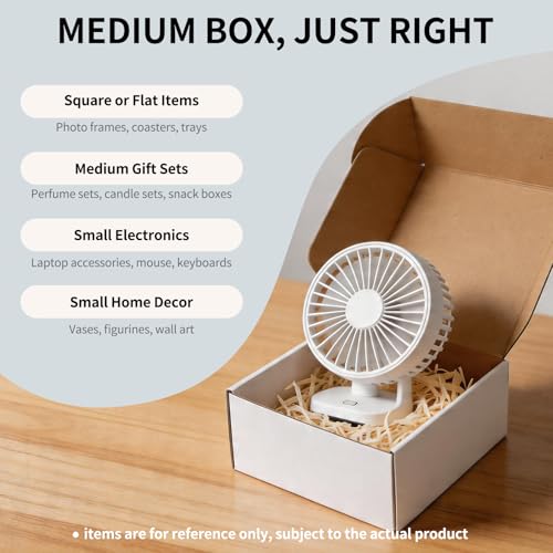Fishat 9" x 9" x 4" White Corrugated Cardboard Shipping Boxes Set of 25 - size: 9" x 9" x 4"