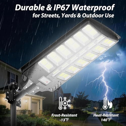 10000W Solar Street Lights Outdoor, IP67 Large Commercial Parking Lot Light - size: 10000W Large 1 Pack