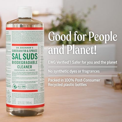 Dr. Bronner's Sal Suds All-Purpose Cleaner, Fir & Spruce, 32 oz - size: 32 Fl Oz (Pack of 1)