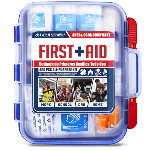 EVERLIT 400 Pcs OSHA Compliant First Aid Kit - color: Blue
